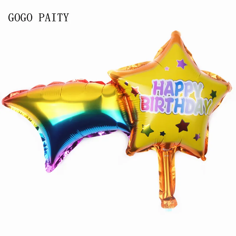 Новый мини шар из фольги GOGO PAITY с пентаграммой и радужной пленкой для свадебного