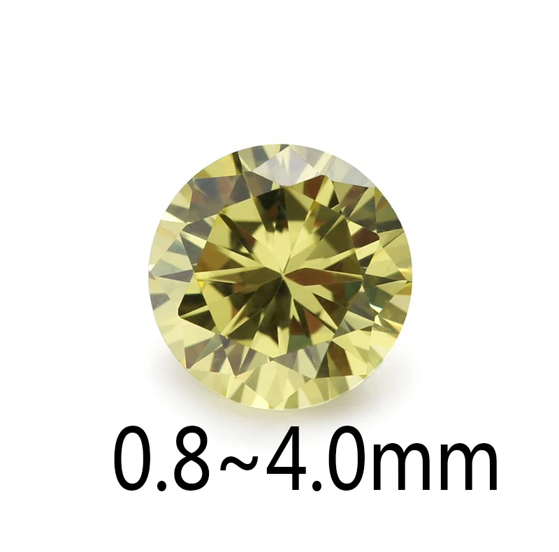 

500PCS 0.8mm~4.0mm Round Shape Loose CZ Stone Olive Color AAAAA Cubic zirconia Synthetic Gems For Jewelry DIY Stone