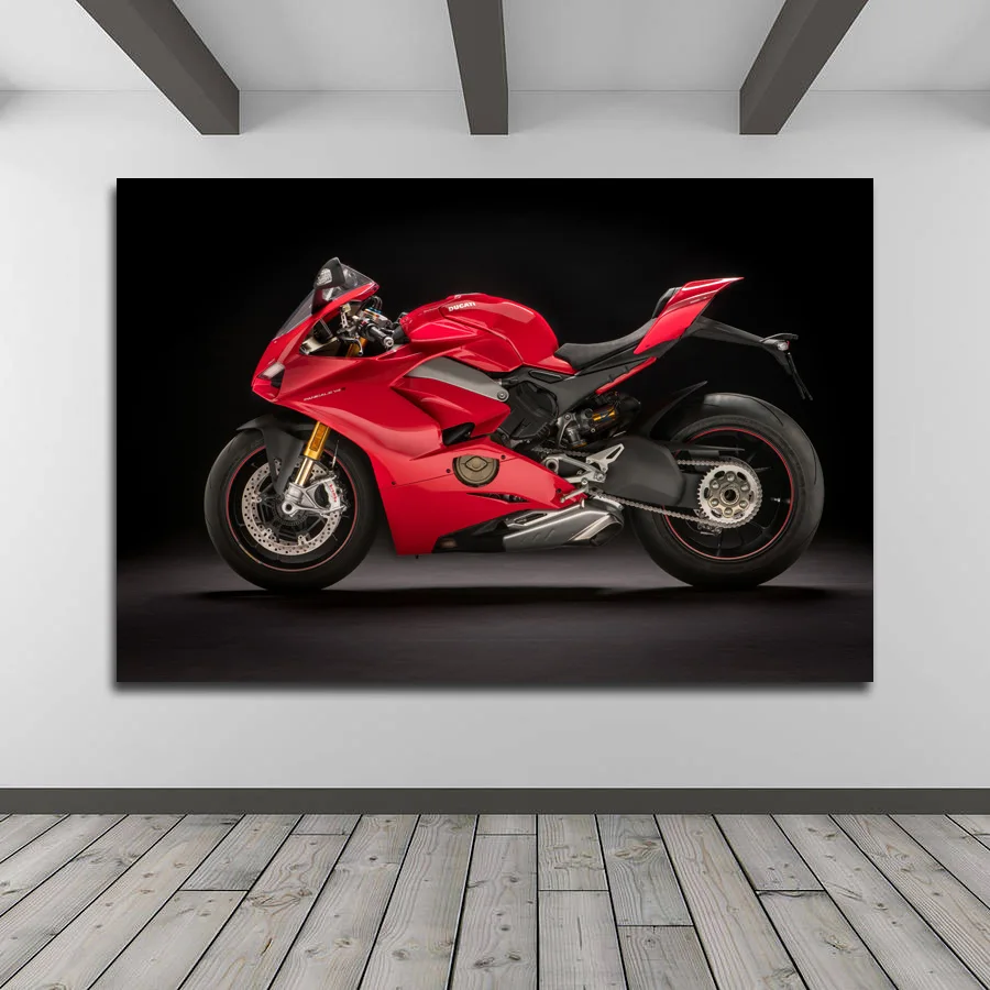 Декоративные картины Superbike Ducati Panigale V4 мотоциклетная красная Автомобильная