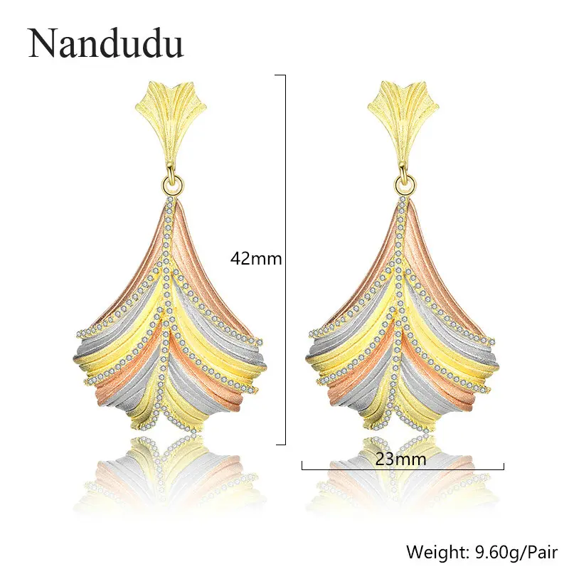 Nandudu Роскошные Свадебные украшения наборы для женское ожерелье-цветок серьги 3