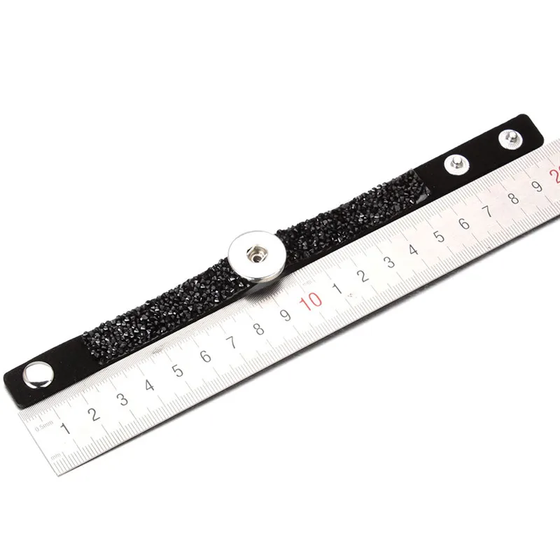 New Snap Jewelry Unisex Multicolor Rhinestone Leather Bracelet&ampBangles Fit 18mm Snaps Bracelets For Women ZE464 | Украшения и