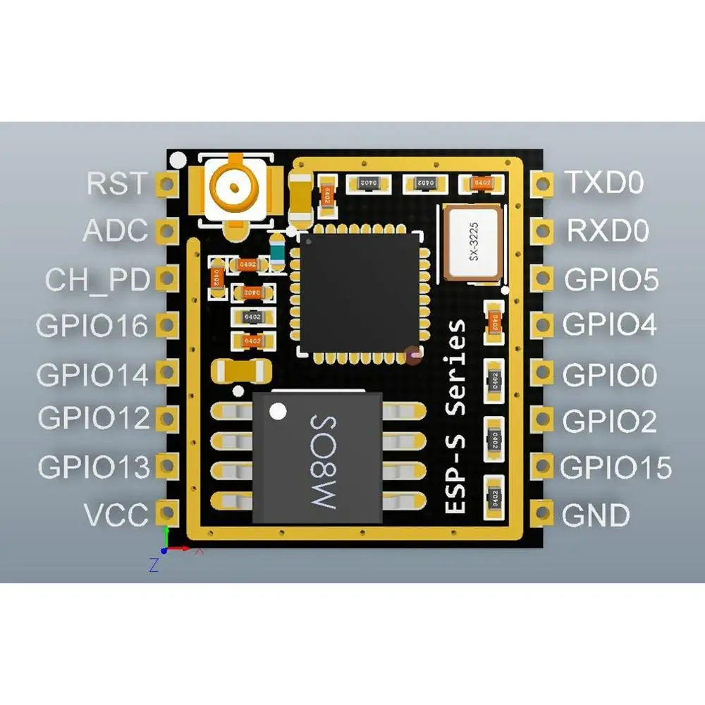 Esp-07S Esp8266 серийный к Wifi беспроводной приемопередатчик модуль Lwip Ap+ Sta низкое энергопотребление