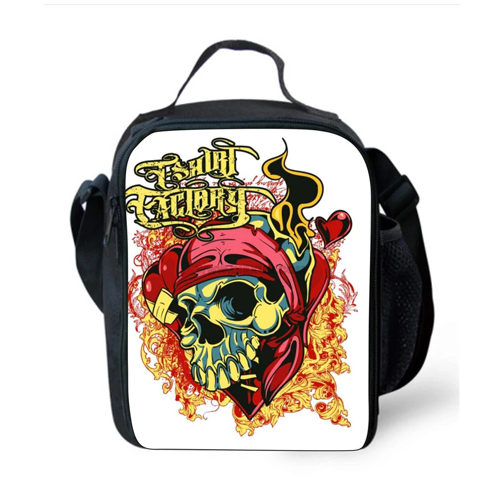 

non-mainstream Skull Lunch Bag for Women Men insulated Adult Lunchbag Casual Student Kids Lunchbox Bolsa Termica Picnic Food Bag