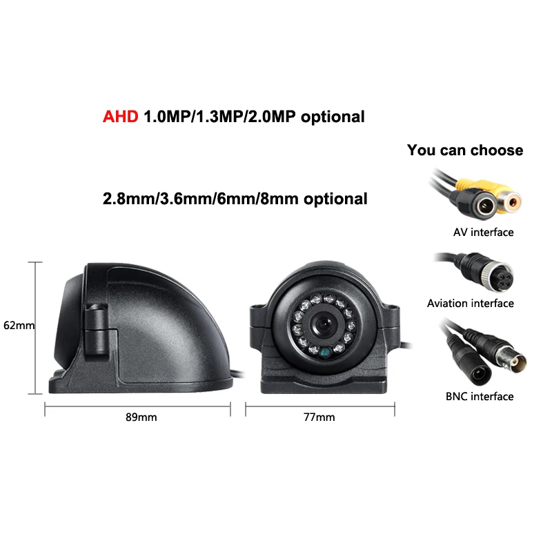 AHD 2.0MP камера бокового обзора левая/правая Водонепроницаемая ИК ночного видения