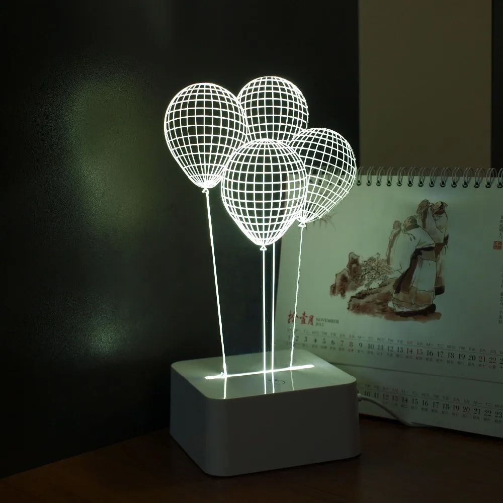 Воздушный шар Новинка USB Touch 3d ночник трехмерная светодио дный Dimmable настольная