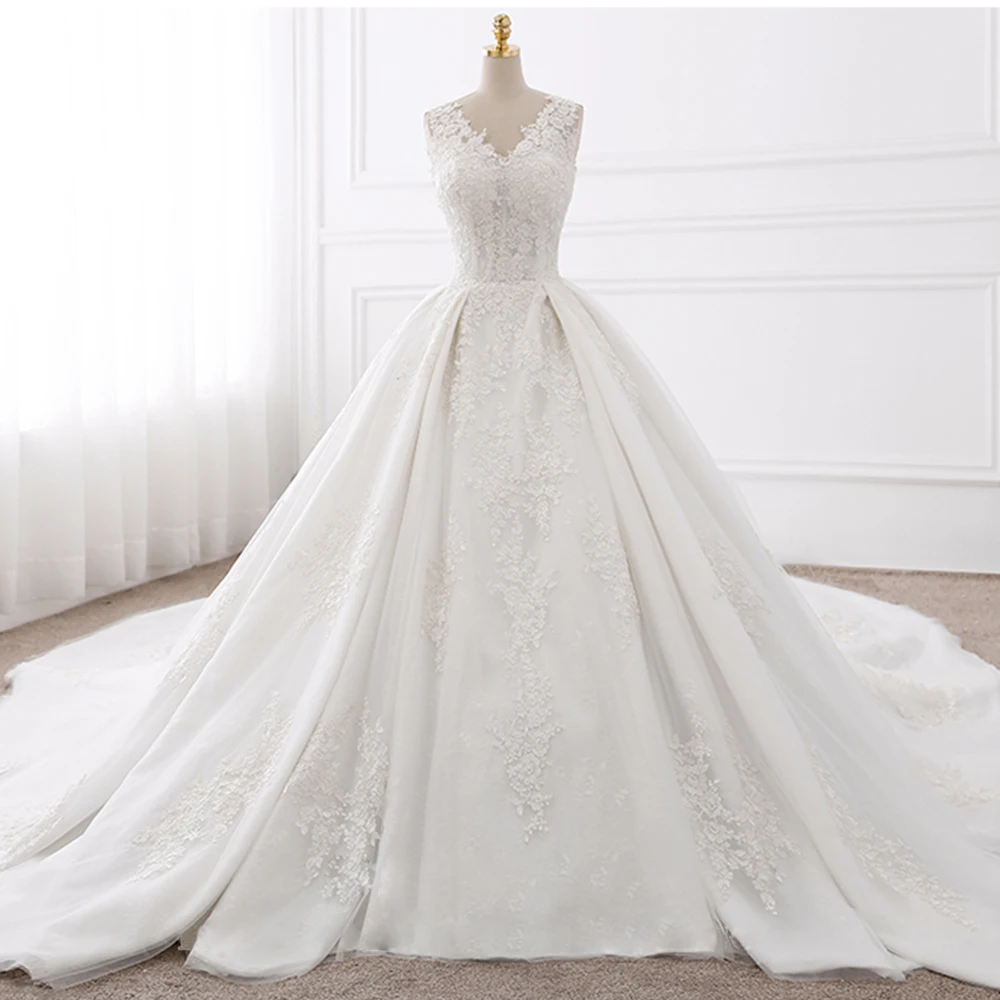 Vestido De Noiva индивидуальный заказ с v образным вырезом Свадебное платье