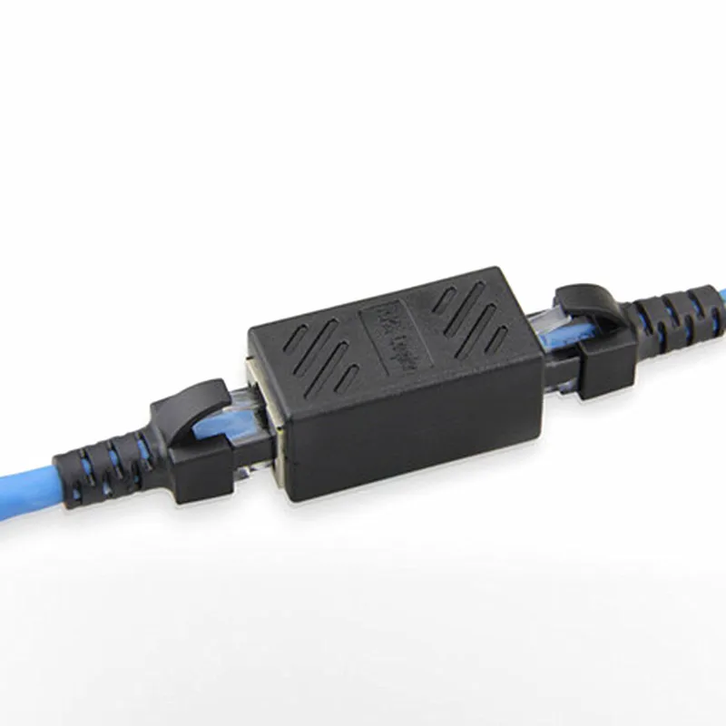 (2 шт./лот) желтый удлинитель сетевого кабеля RJ45 разъем двойной сетевой проходной