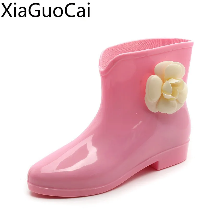 

Fashion Rain Boots Spring and Autumn Martin Rain Boots Camellia Warm Non-slip Wear-resistant Waterproof Shoes Boots