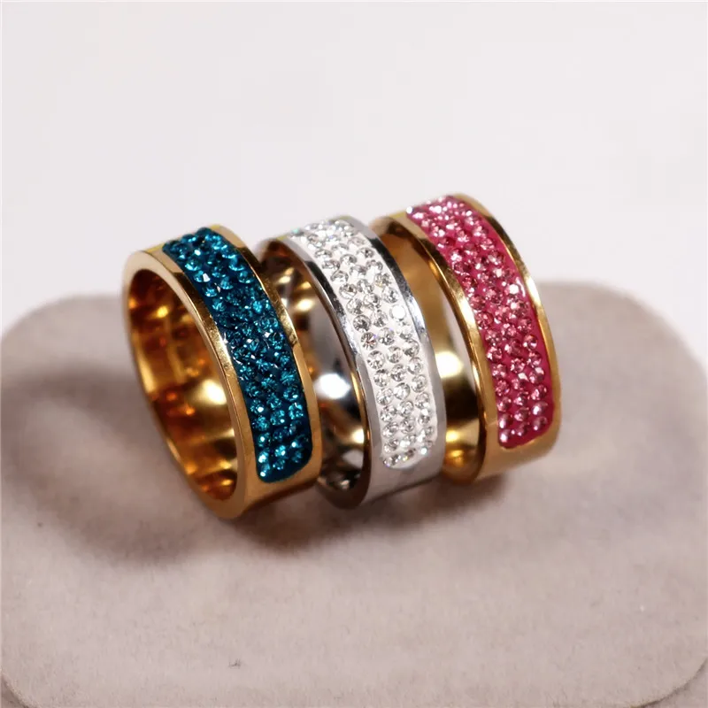 Высокое качество известный бренд новый 8 мм полукруг три ряда Кристалл 316L