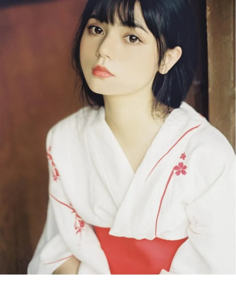 

2019 SELLWORLDER Japanese Kimono Style yukata retro Girl dress white cherry blossom Woman Long Dress