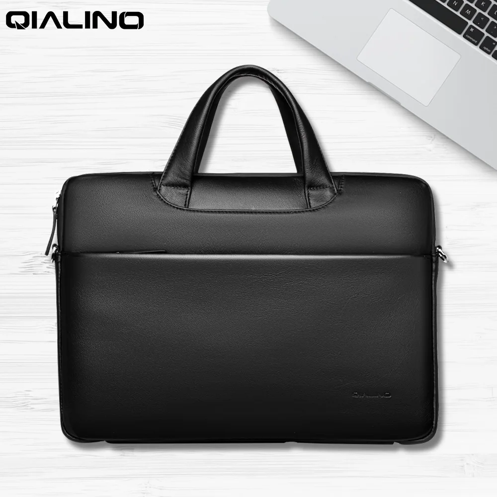 QIALINO портативный Высококачественная кожа портфель для 15 "Macbook Pro
