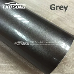 Премиум Новая Серая Глянцевая металлическая перламутровая блестящая пленка с воздушными жидкостями Глянцевая перламутровая пленка для автомобиля