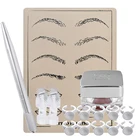 Ручка для татуировки, набор для перманентного макияжа с роликами, кольцевые чашки, туманные микроблейдинг бровей, набор аксессуаров для красоты