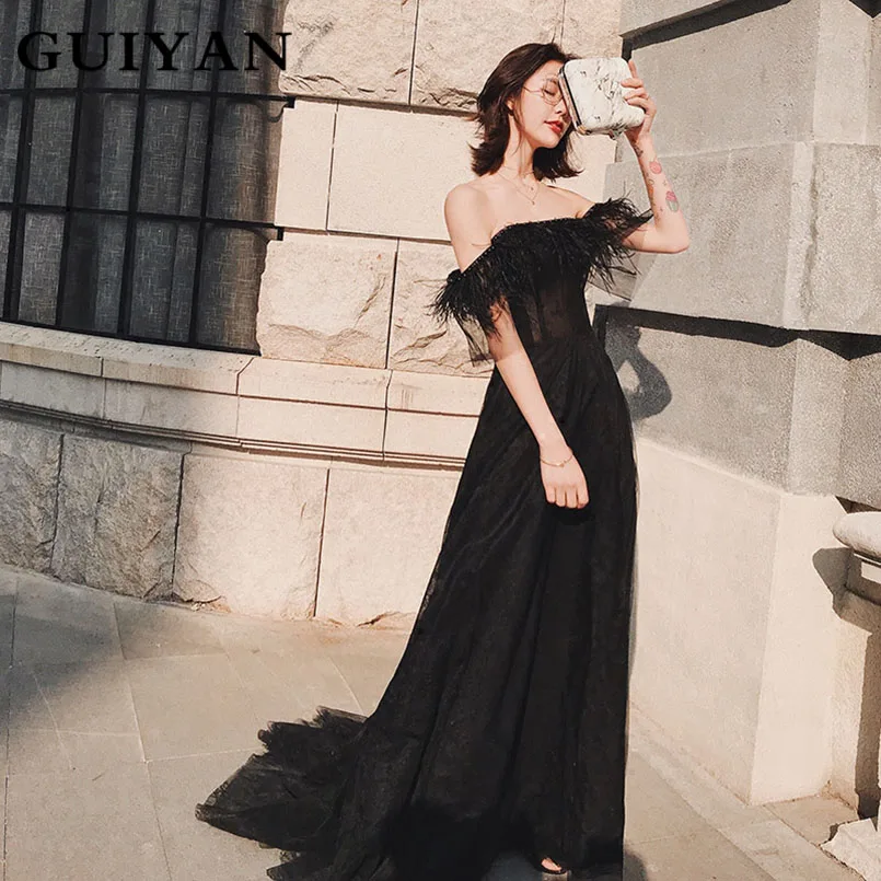 GUIYAN Women Celebrity Elegant Sexy Long Dresses Off The Shoulder Sleeveless Vintage Bandage Dress Evening Party GY8131 | Женская одежда