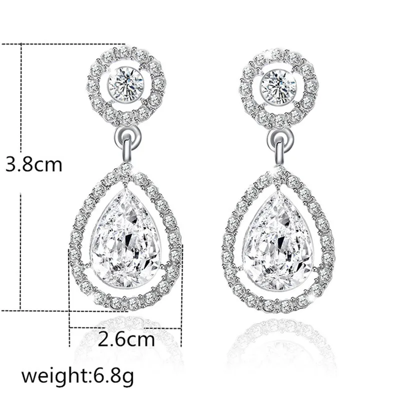 Женские длинные серьги капельки e0252 в классическом стиле|weddings earings fashion jewelry|crystal