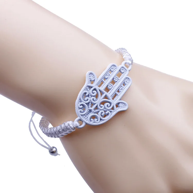 Браслет с красной ниткой на удачу античный посеребренный браслет Kabbalah Hamsa Fatima