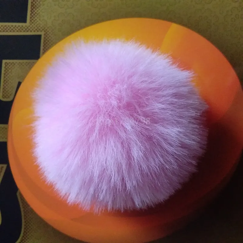 Pink 12 шт./партия, новые модные милые разноцветные Помпоны из искусственного меха ручной работы, украшения с помпонами, аксессуары, подвеска на цепочке - Цвет: Pink