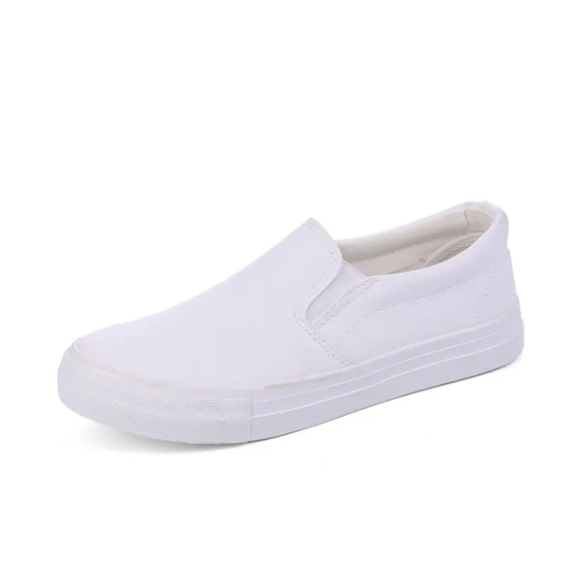 New Autumn Men Canvas Rubber Soled Outdoor Shoes Slip On Light Breathable White Casual Fashion Leather Walking | Обувь
