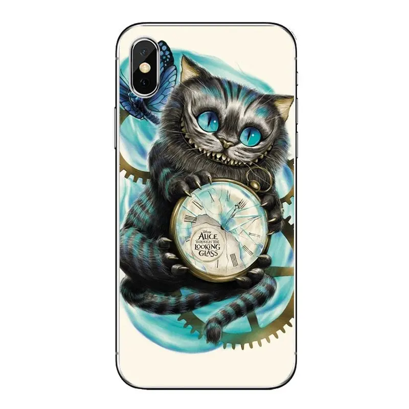 For Samsung Galaxy Note 8 9 S9 S10 A8 A9 Star Lite Plus A6S A9S Soft Shell Covers Cartoon Alice in Wonderland Space Cheshire Cat | Мобильные