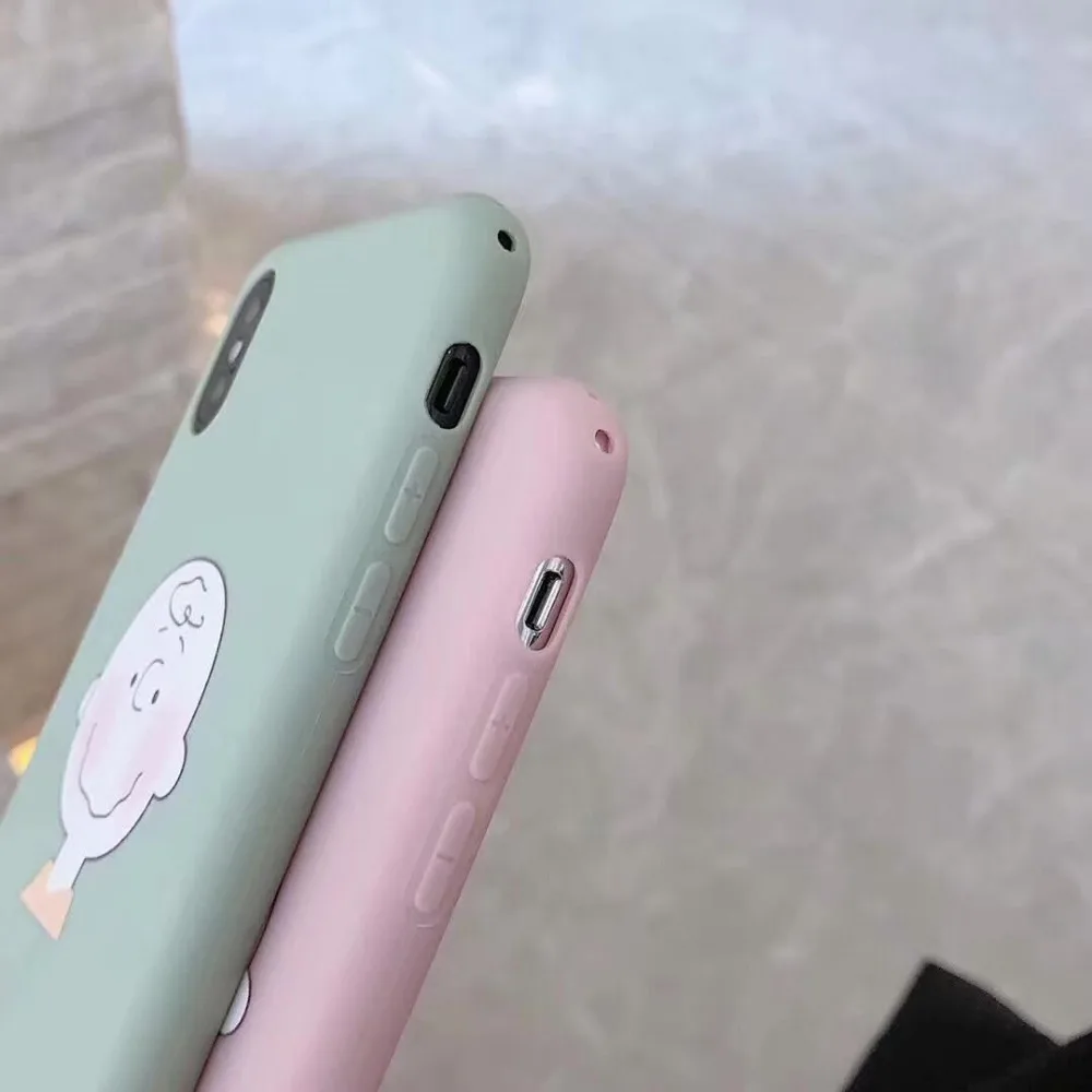 WOTP Cute Cartoon Couple Soft TPU Phone Case For iPhone 8 Plus 6 6S 7 X Fashion INS Back Cover iphone XR XS Max Capa Fundas |