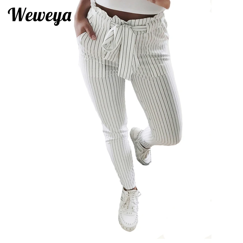 Женские шифоновые брюки Weweya с высокой талией плиссированные шаровары на