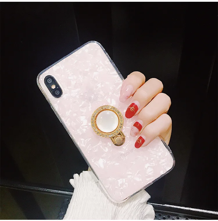 XS MAX Роскошный чехол для телефона с кольцом кошачий глаз и подставкой Блестящий