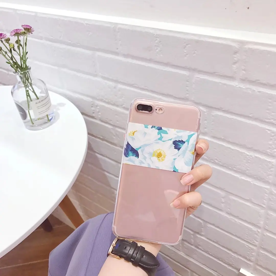 Мультфильм чехол для iPhone 7 Чехол прозрачный силиконовый beatutiful цветы Телефонные