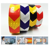 5cm x 10m double colors arrow pattern mesh reflective ribbon car sticker automotive style vehicle truck motorcycle warning tape