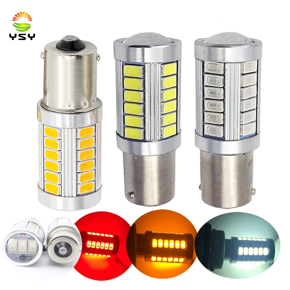 

YSY 1156 7506 BA15S P21W S25 33smd 5630 5730 LED Car Tail Bulb Brake Lights auto Reverse Lamp Daytime Running Light red white