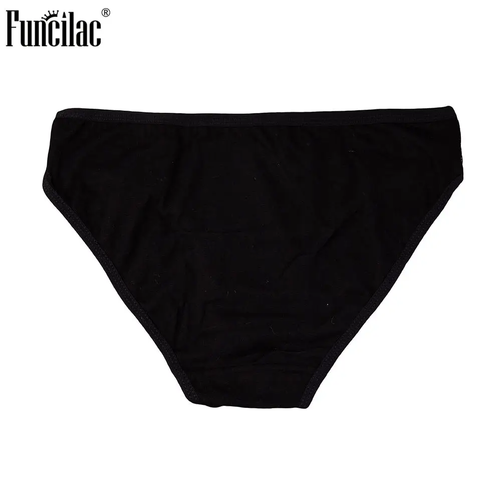 FUNCILAC, женские сексуальные хлопковые кружевные трусы-плавки, трусики с бантиком для девушек, одноцветные, удобные, прозрачные, мягкие, 6 шт./лот, M-XL