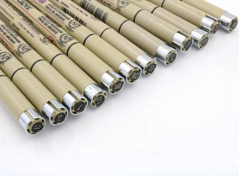 Pigma Micron sakura, графический дизайн, ручка finliner 005 01 02 03 04 05 08, ручка, кисть для рисования, художественные маркеры
