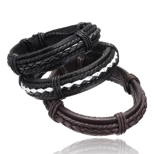 Кожаные браслеты и обручи, высококачественные крутые кожаные браслеты, мужские повседневные стильные модные мужские ювелирные изделия, заводская цена