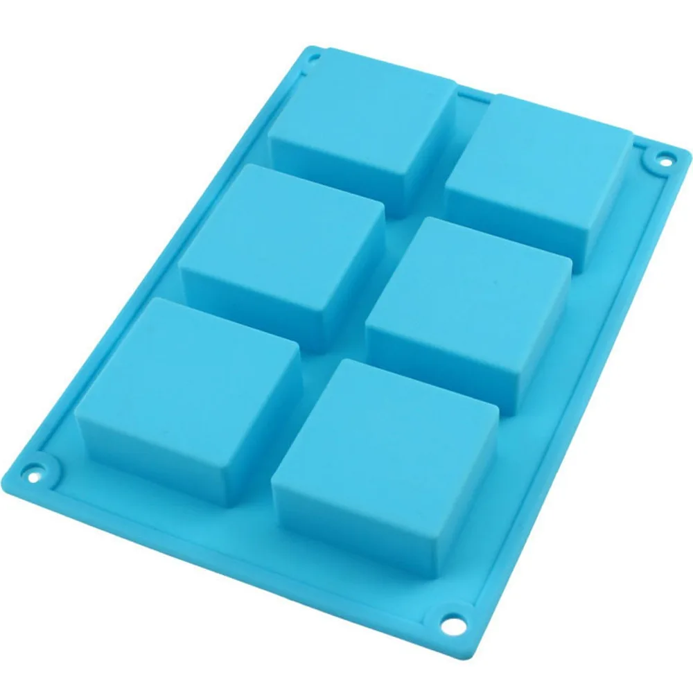 6 чашек квадратная форма ручная работа для мыла силиконовые формы торта