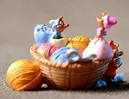 Collection Original Cute Cinderella Mouse Woolen Basket Anime Action DIY PVC Figure Toy Birthday Gift Decoration | Игрушки и хобби