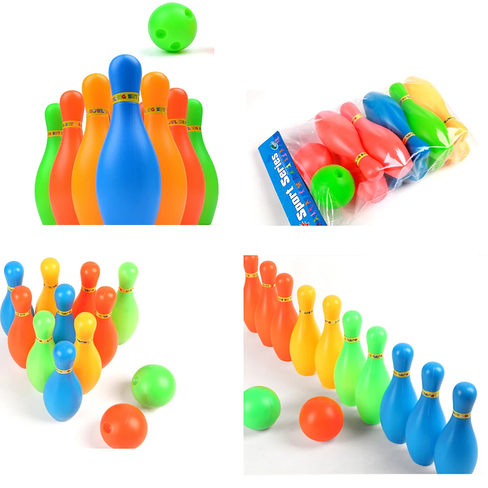 

Height Kids Plastic Bowling Set Mini Interaction Leisure Educational Toys with Ball and Pins For Kids Funny Toy Sports 11cm