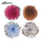 Окрашенные цветные помпоны из меха енота меховые шарики для вязаного шапка, кепка, бини, брелок и шарфы помпоны из натурального меха