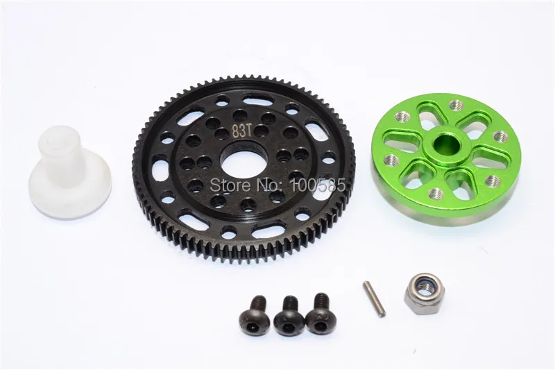 Осевой SCX10 90022 и осевой Рейф 90020 сталь #45 Шестерня 48 шаг 83T + сплав SPUR GEAR адаптер 1