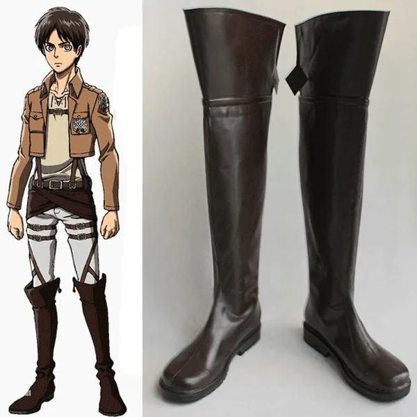 Аниме Высокие сапоги для косплея Атака титанов Shingeki no Kyojin Levi Изготовление