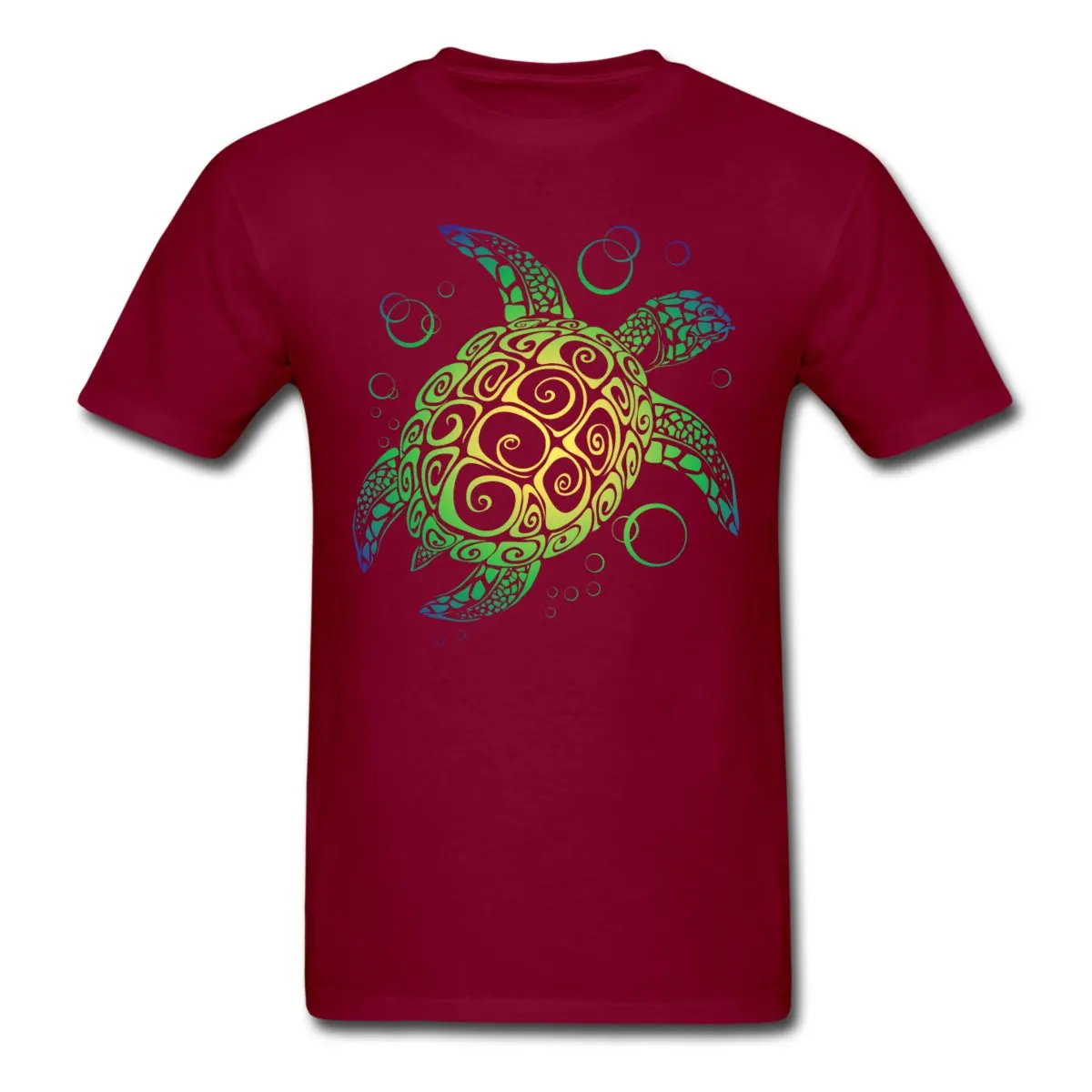 Мужская футболка из 100% хлопка с коротким рукавом и круглым вырезом Sea Turtle Swimmer Reptile