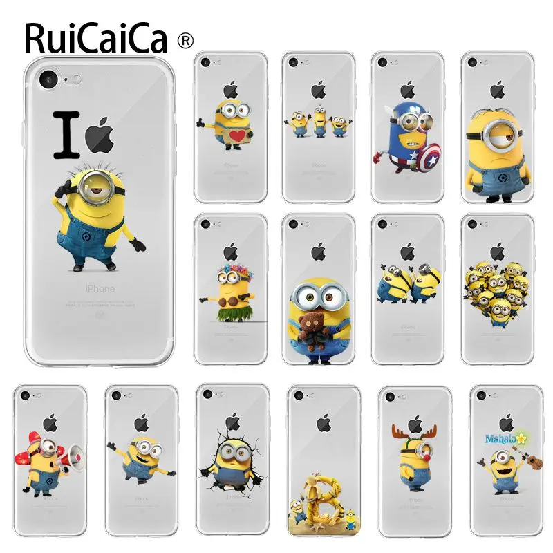 Ruicaica милый мультяшный Миньоны чехол для телефона Apple iPhone 8 7 6 6S Plus X XS MAX 5 5S SE XR