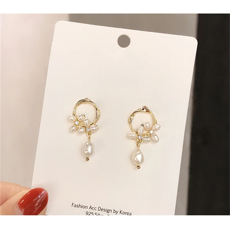 CANNER простой золотой цвет пресноводный жемчуг серьги кольца для женщин маленький