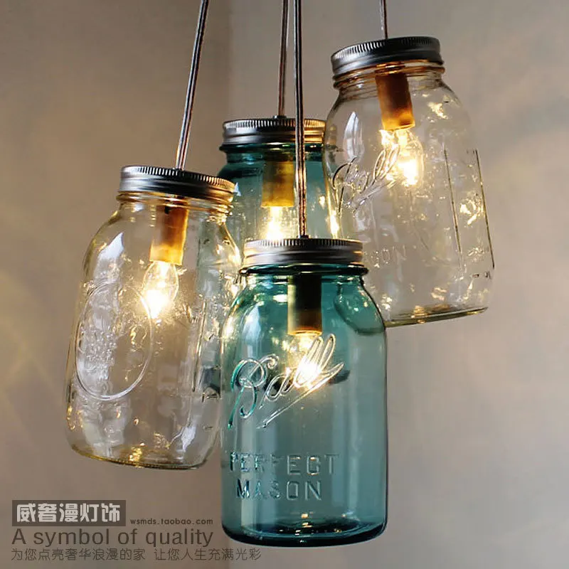 Американский кантри Винтаж подвесной светильник Nordic Стекло бутылка бар hanglamp