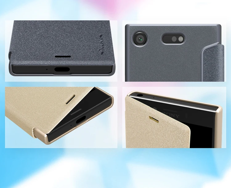 Для Sony Xperia XZ1 компактный чехол оригинальный Nillkin Sparkle Флип кожаный телефон случаях