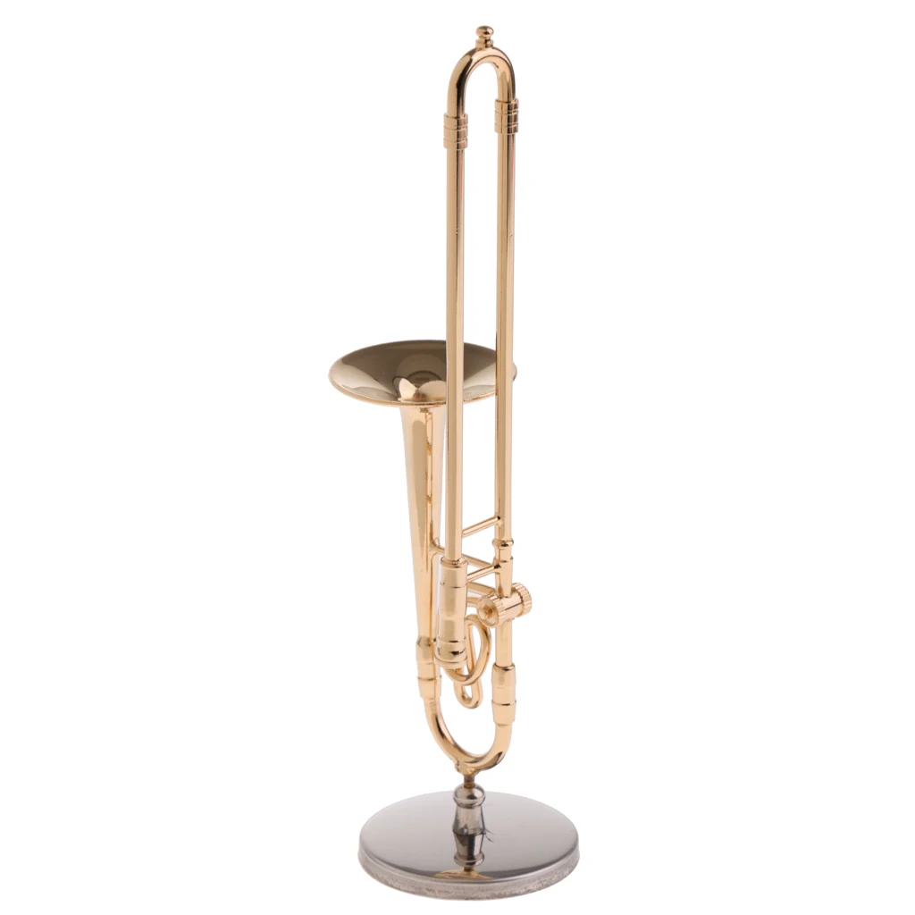 Trombone MagiDeal 1/6 масштаб миниатюрная медная арфа модель миниатюрный музыкальный инструмент для экшн-фигурок куклы кукольный домик домашний офис Декор - Цвет: Trombone