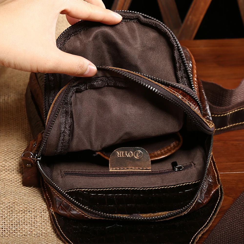 Joyir Пояса из натуральной кожи Для мужчин сумка Винтаж клапаном груди пакет Crossbody