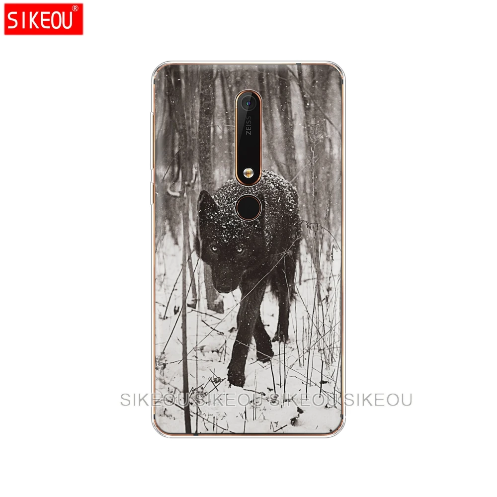 Силиконовый чехол для nokia 6 2018 1 3 2 5 из мягкого ТПУ задняя крышка телефона Волк тигр