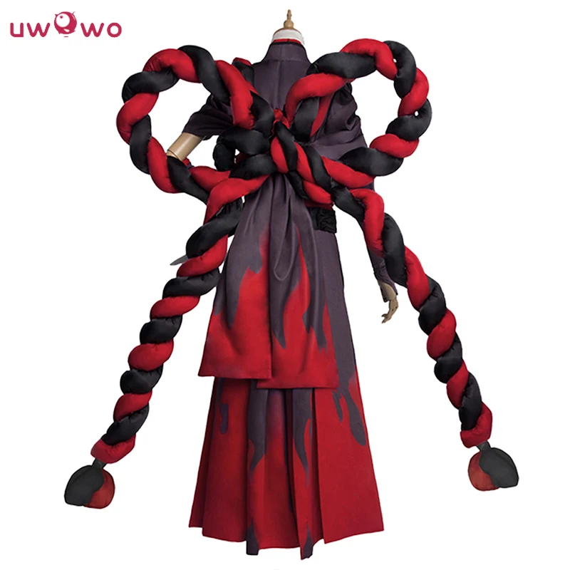 UWOWO Onmyoji косплэй Жнец Черный Meikai No Yakujin атласное кимоно Uwowo черный красный костюм |