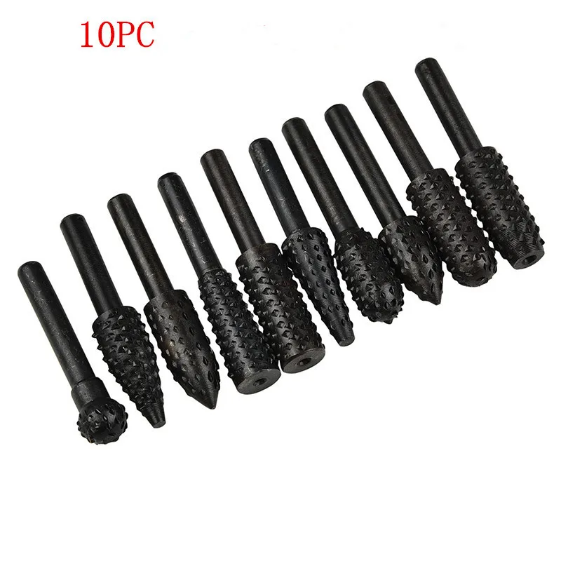 5pc/ 10pc set power tools woodworking rasp chisel shaped rotating embossed engraving pattern cutter milling | Инструменты