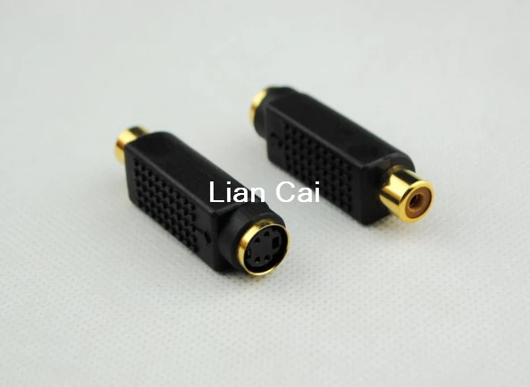 2 шт. 4 Pin S Video штекер RCA переходник с внутренней резьбой Мини AV Разъем композитный
