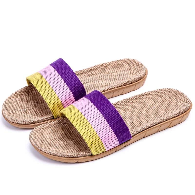 HRFEER 2018 женские летние сандалии льняные домашние тапочки мужские унисекс пляжные